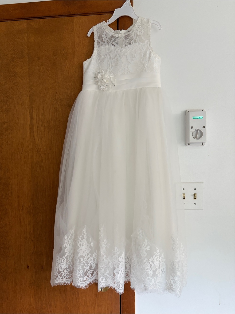 White Lace Flower Girl Dress